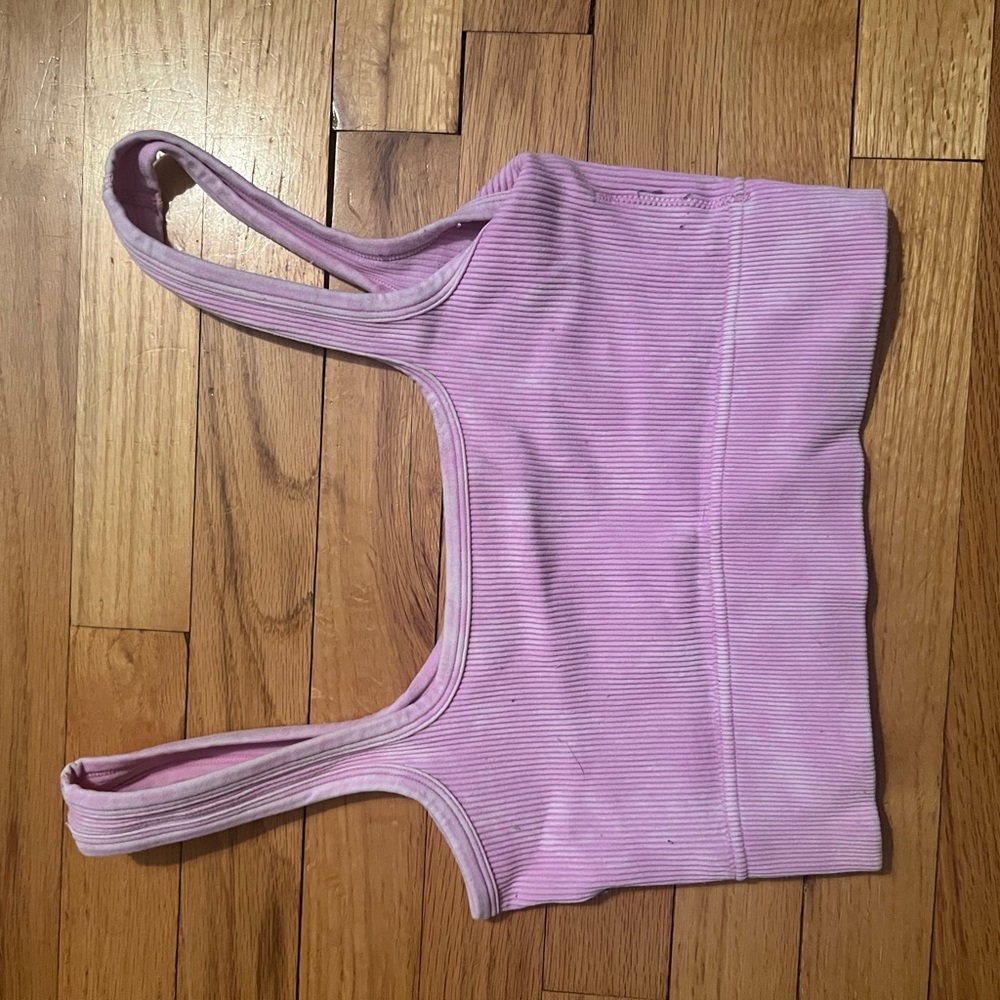 Pink Ribbed Crop Top - Picture 2 of 2
